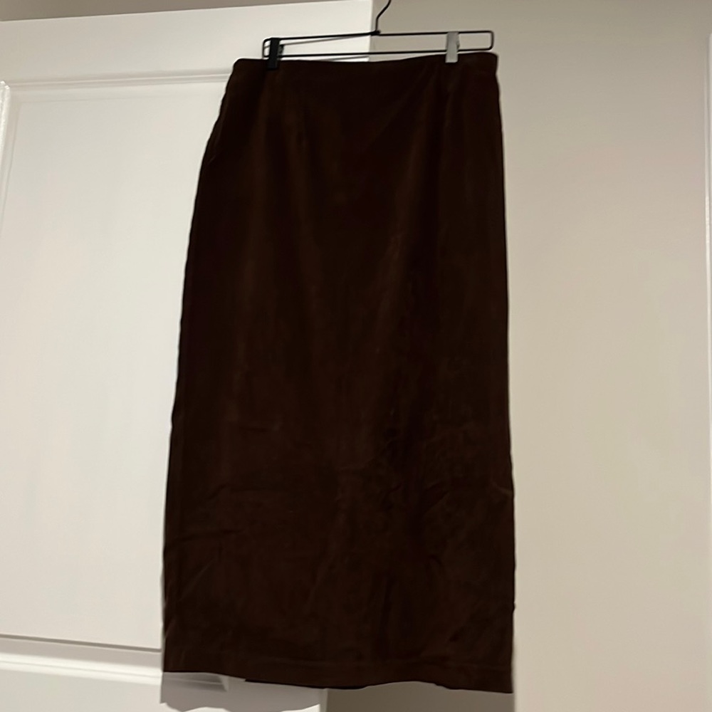 Briggs New York Dark Brown Midi Skirt